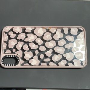 Pink and clear cheetah Casetify phone case